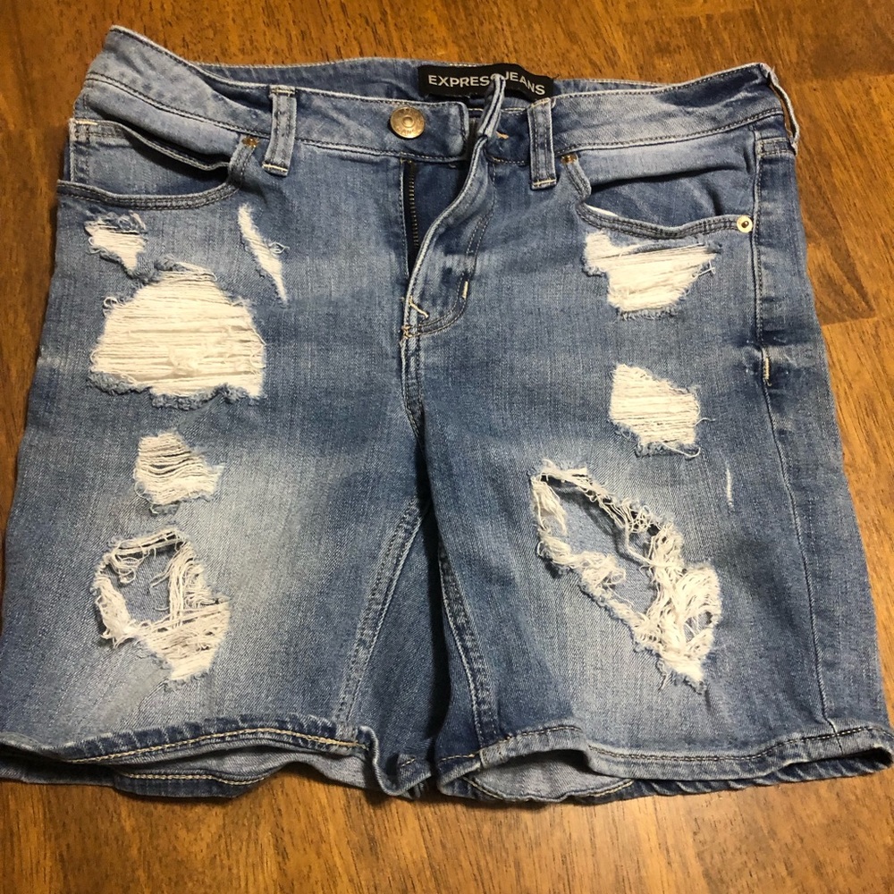 Express Distresed Denim Shorts